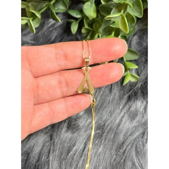 14K/10K Gold Baseball Necklace